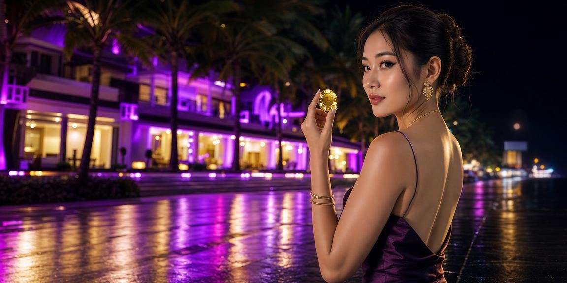 Màn hình cược thể thao neon tại Phú Quốc về đêm
